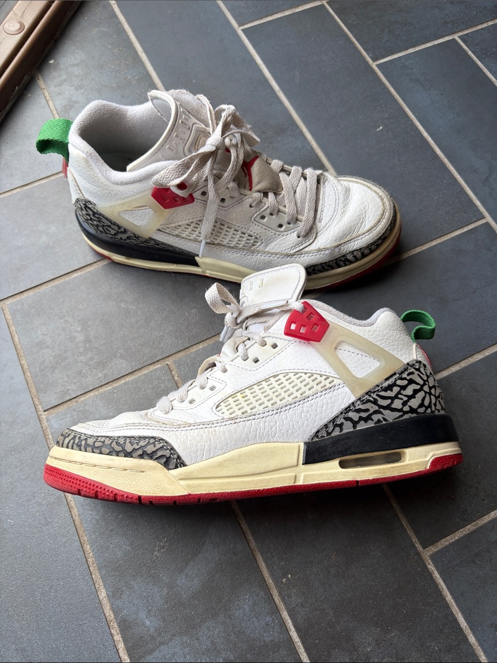 Nike Kids White, Red, Black & Green Sneakers, Boys Jordans